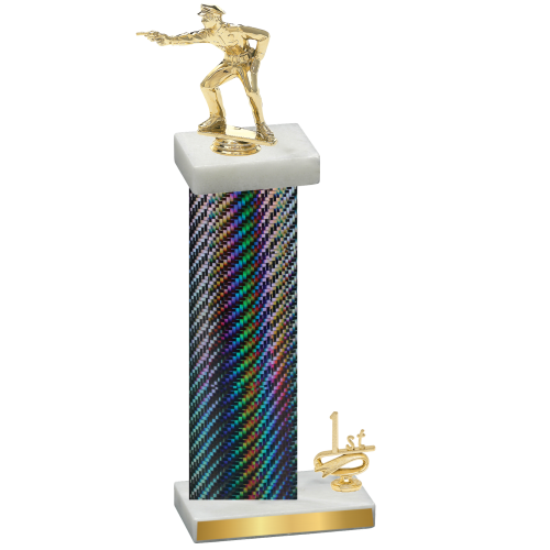 Accented Single Black Carbon Fiber First Place Shooter Trophy