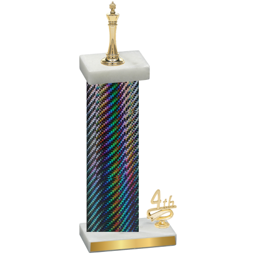 Accented Single Black Carbon Fiber Fourth Place Chess Trophy