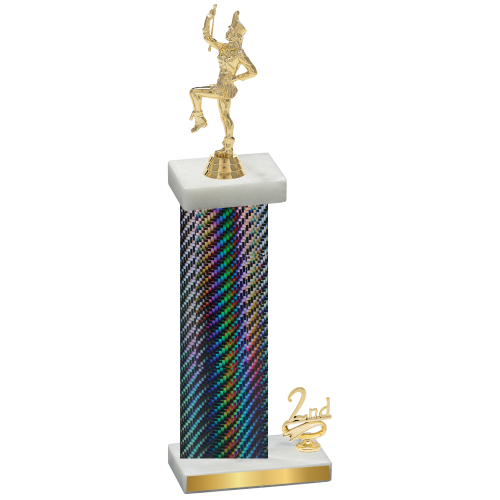 Accented Single Black Carbon Fiber Second Place Majorette Trophy