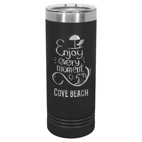 22 oz Skinny Tumbler with Slider Lid and Stainless Steel Engraving