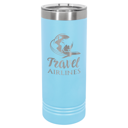 22 oz Skinny Tumbler with Slider Lid and Stainless Steel Engraving