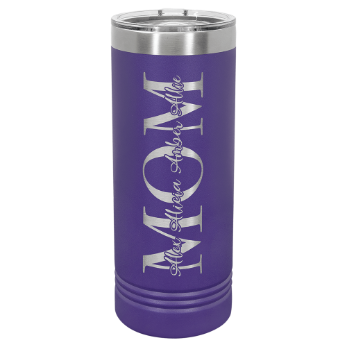 22 oz Skinny Tumbler with Slider Lid and Stainless Steel Engraving