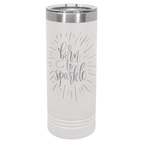 22 oz Skinny Tumbler with Slider Lid and Stainless Steel Engraving