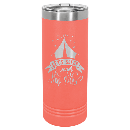 22 oz Skinny Tumbler with Slider Lid and Stainless Steel Engraving