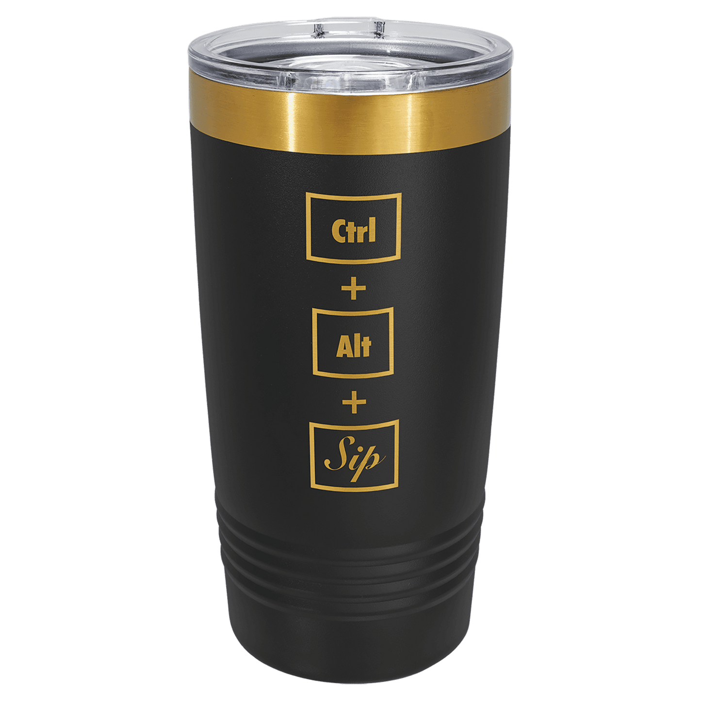20 oz Ringneck Tumbler with Slider Lid and Gold ION-Plated Engraving