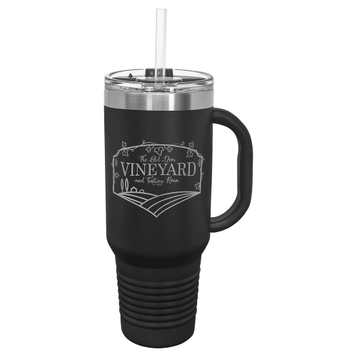 40 oz Travel Mug with Snap Lid & Straw and Stainless Steel Engraving