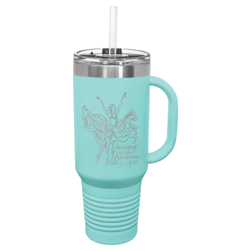 40 oz Travel Mug with Snap Lid & Straw and Stainless Steel Engraving