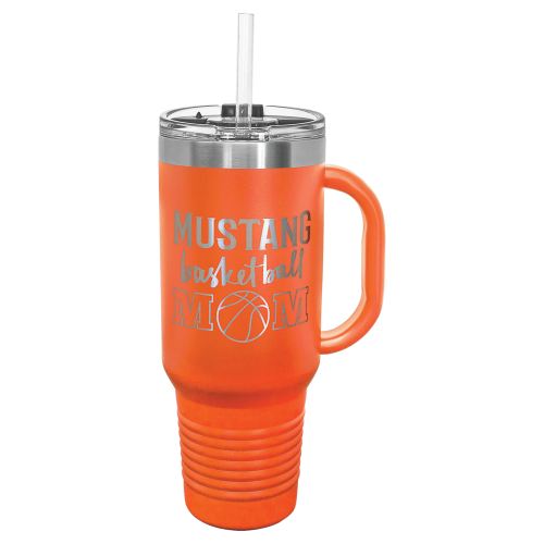 40 oz Travel Mug with Snap Lid & Straw and Stainless Steel Engraving
