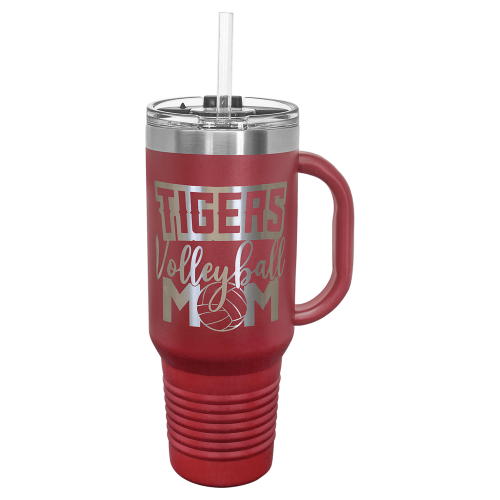 40 oz Travel Mug with Snap Lid & Straw and Stainless Steel Engraving
