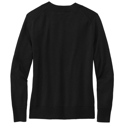 Deep Black back - Brooks Brothers Women's Cotton Stretch V-Neck Sweater