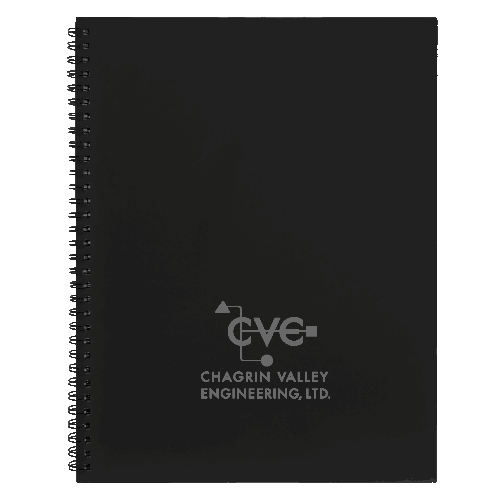 CVE 8 1/2" x 11" Black Lazerburst Spiral Notebook