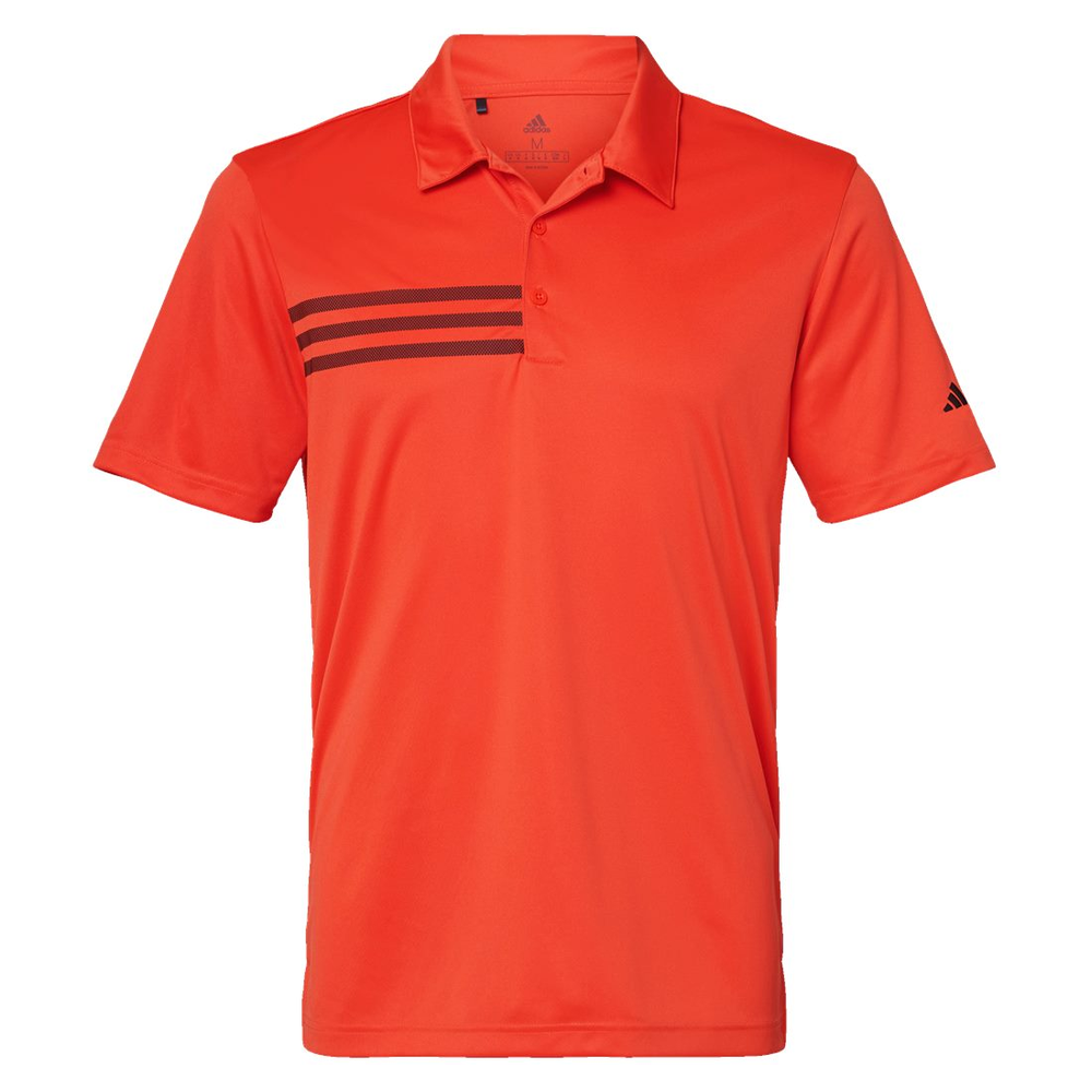 Embroidered Adidas Men's 3-Stripes Chest Polo