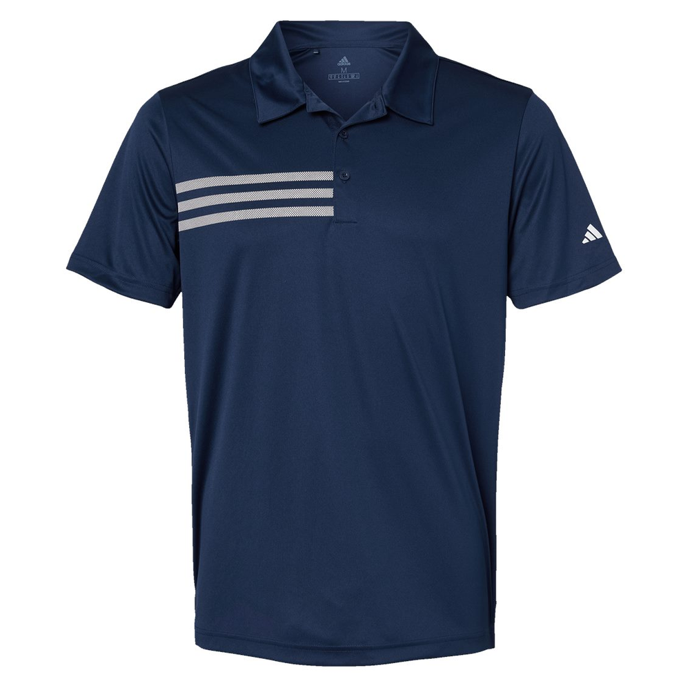 Embroidered Adidas Men's 3-Stripes Chest Polo