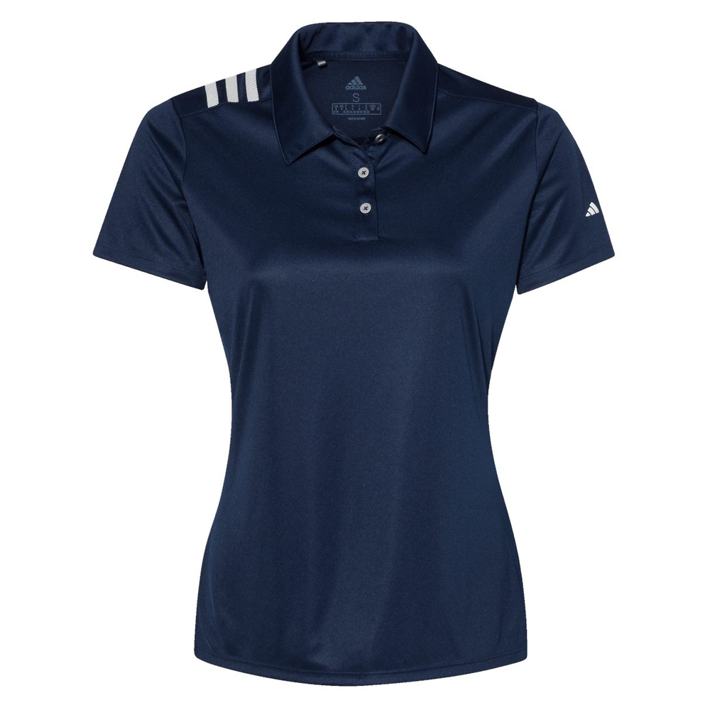 Embroidered Adidas Women's 3-Stripes Shoulder Polo