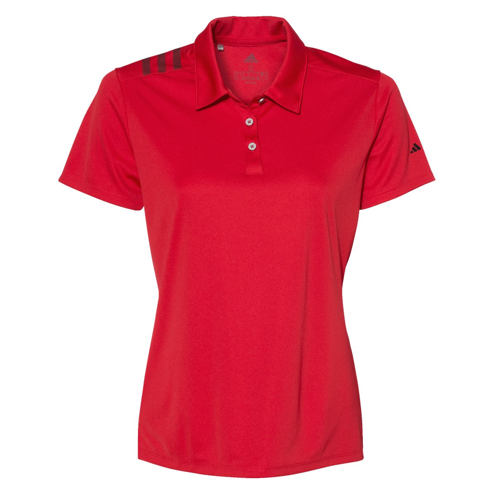 Embroidered Adidas Women's 3-Stripes Shoulder Polo
