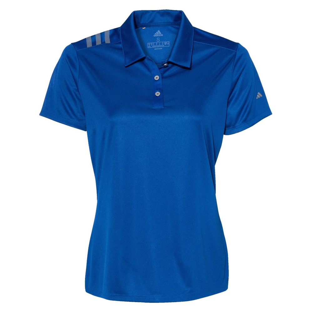 Embroidered Adidas Women's 3-Stripes Shoulder Polo