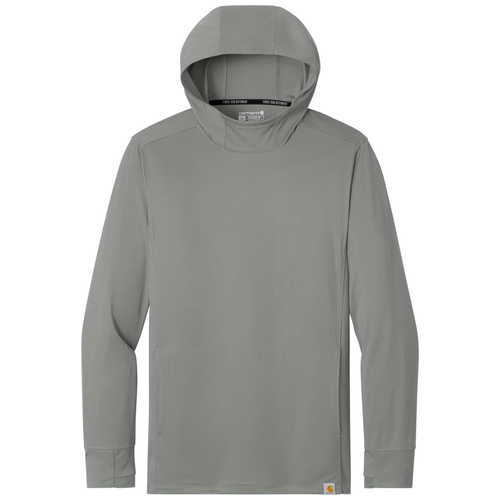 Asphalt Grey front - Carhartt Force Sun Defender Long Sleeve Hooded T-Shirt