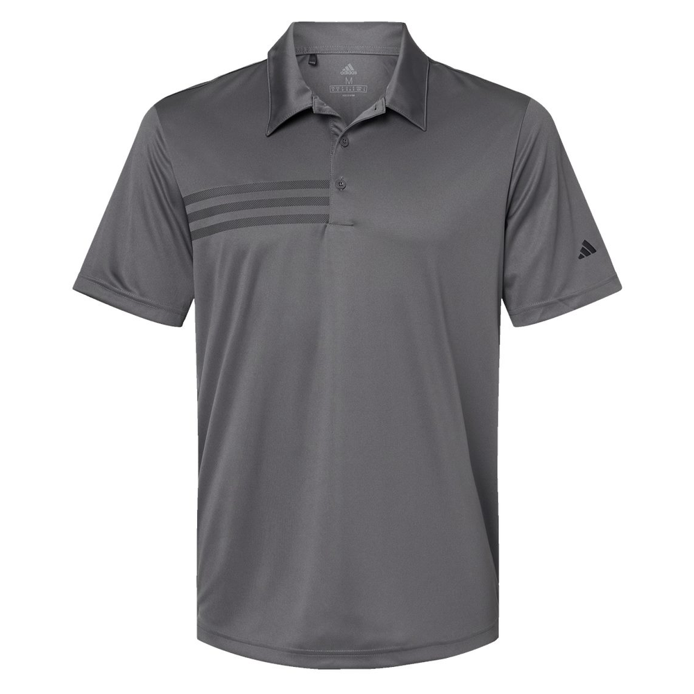 Embroidered Adidas Men's 3-Stripes Chest Polo