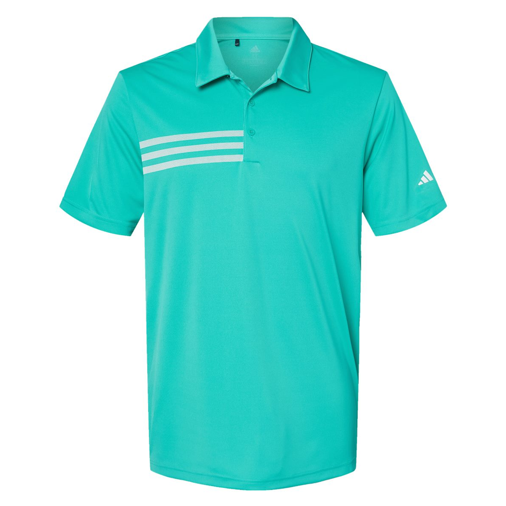 Embroidered Adidas Men's 3-Stripes Chest Polo