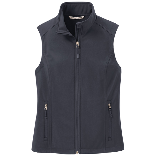 Battleship Grey front - Port Authority Women's Core Soft Shell Vest