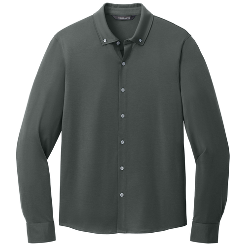 Anchor Grey front - Mercer+Mettle Stretch Jersey Long Sleeve Shirt