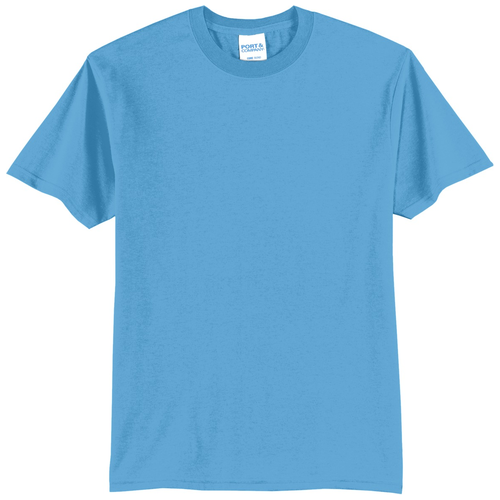 Aquatic Blue front - Port & Co Core Blend Tee