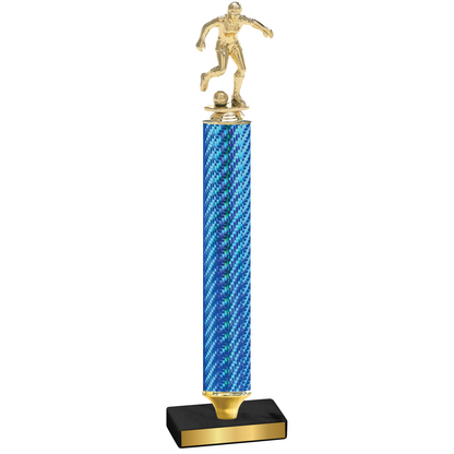 Value Blue Carbon Fiber Soccer Trophy