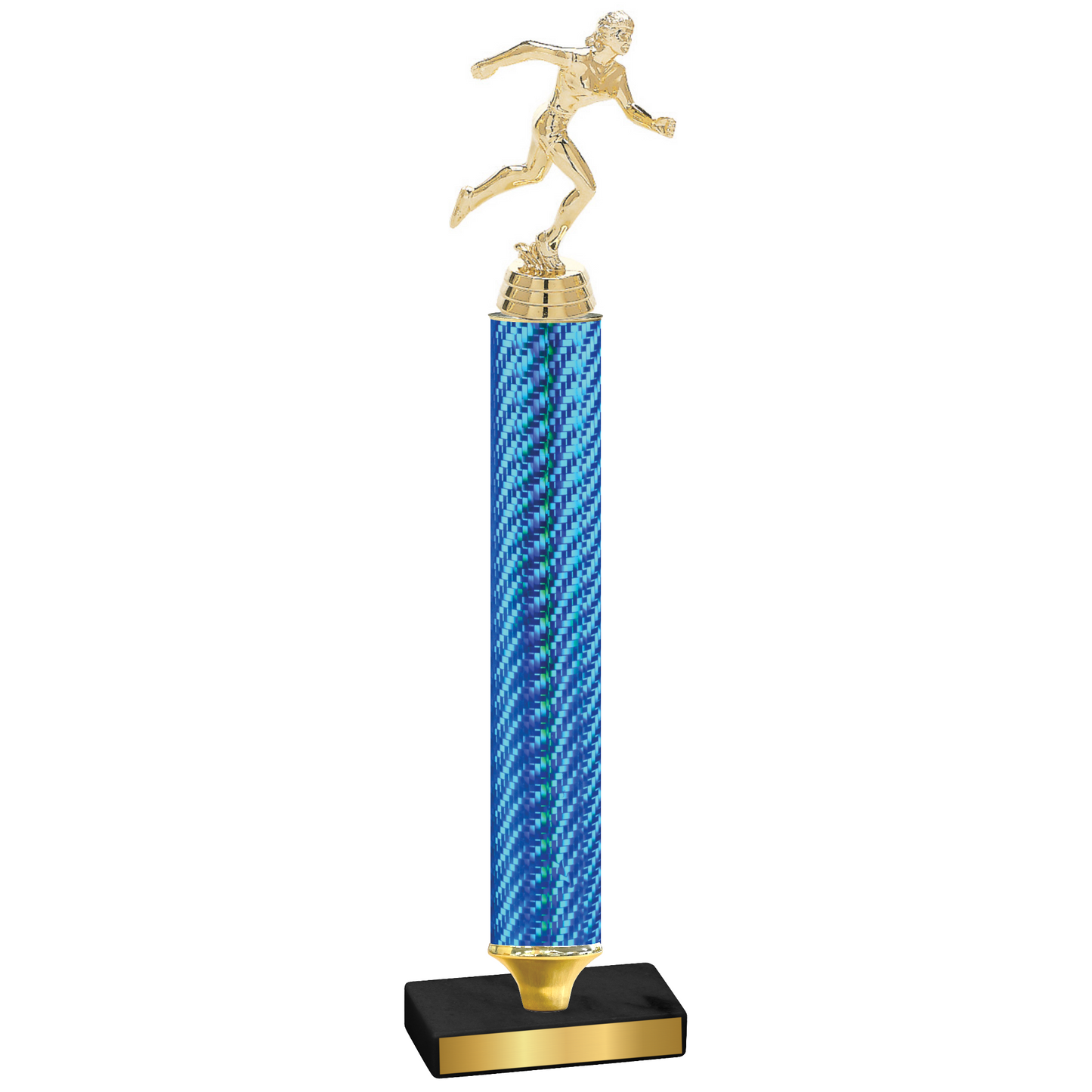 Value Blue Carbon Fiber Running Trophy