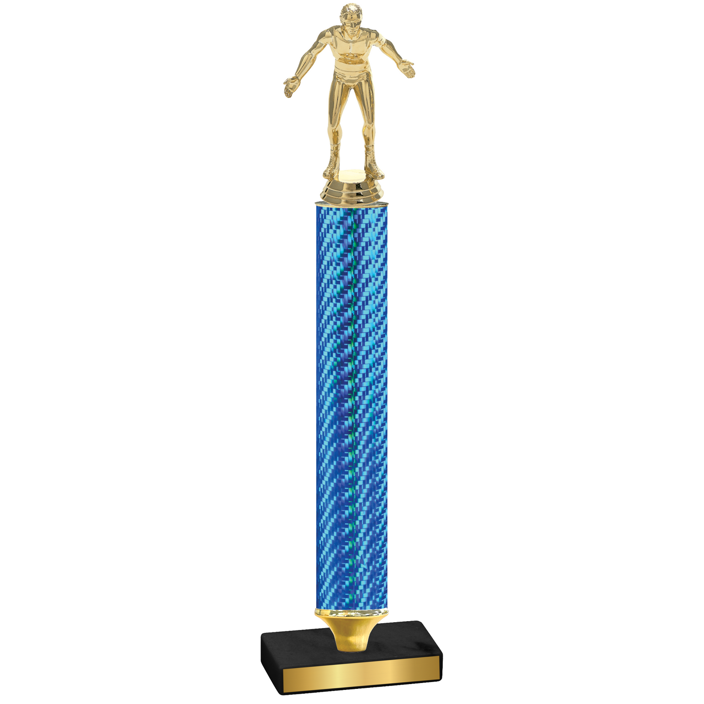 Value Blue Carbon Fiber Wrestling Trophy