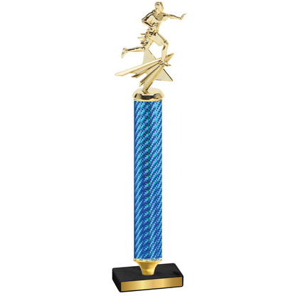 Value Blue Carbon Fiber Flag Football Trophy