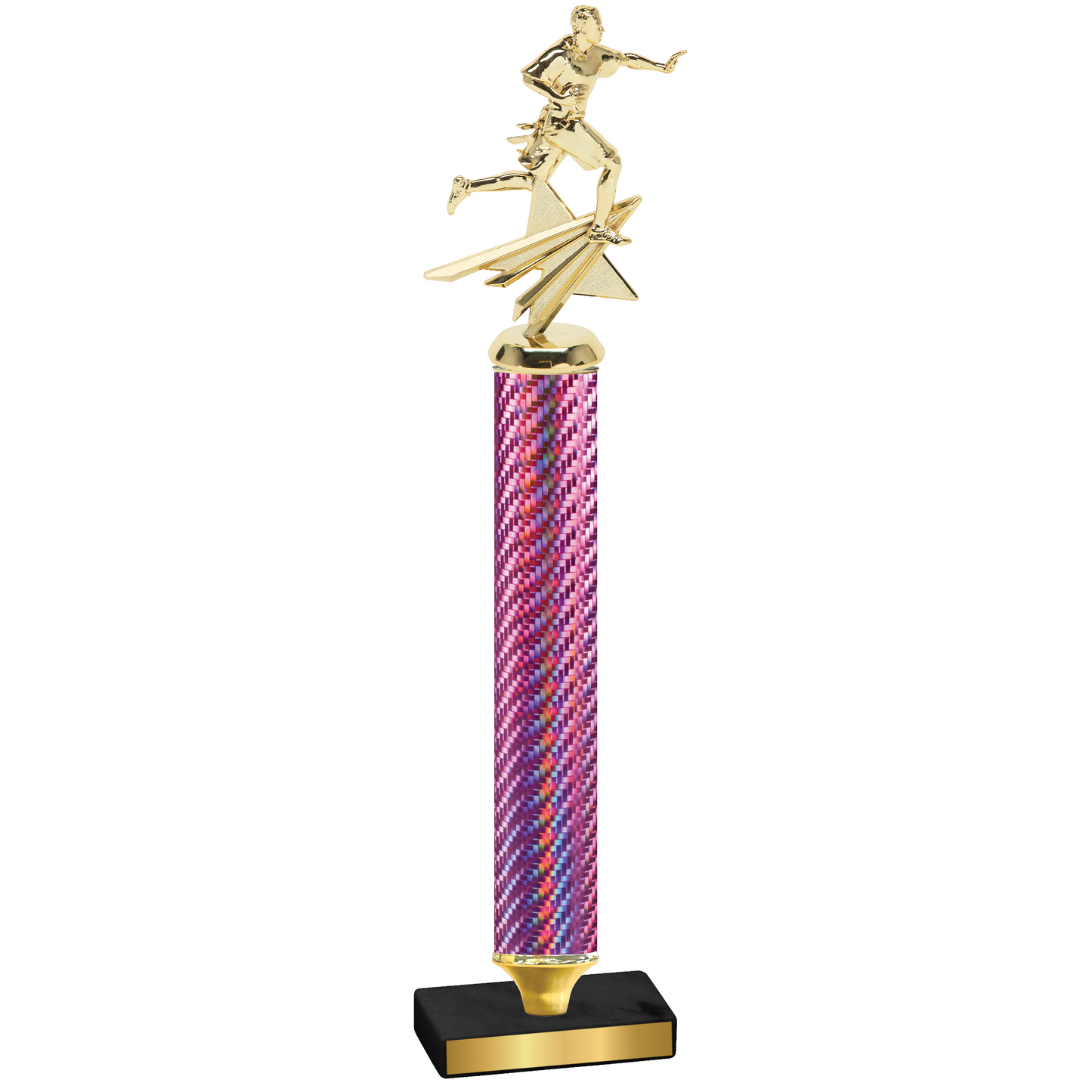 Value Pink Carbon Fiber Flag Football Trophy