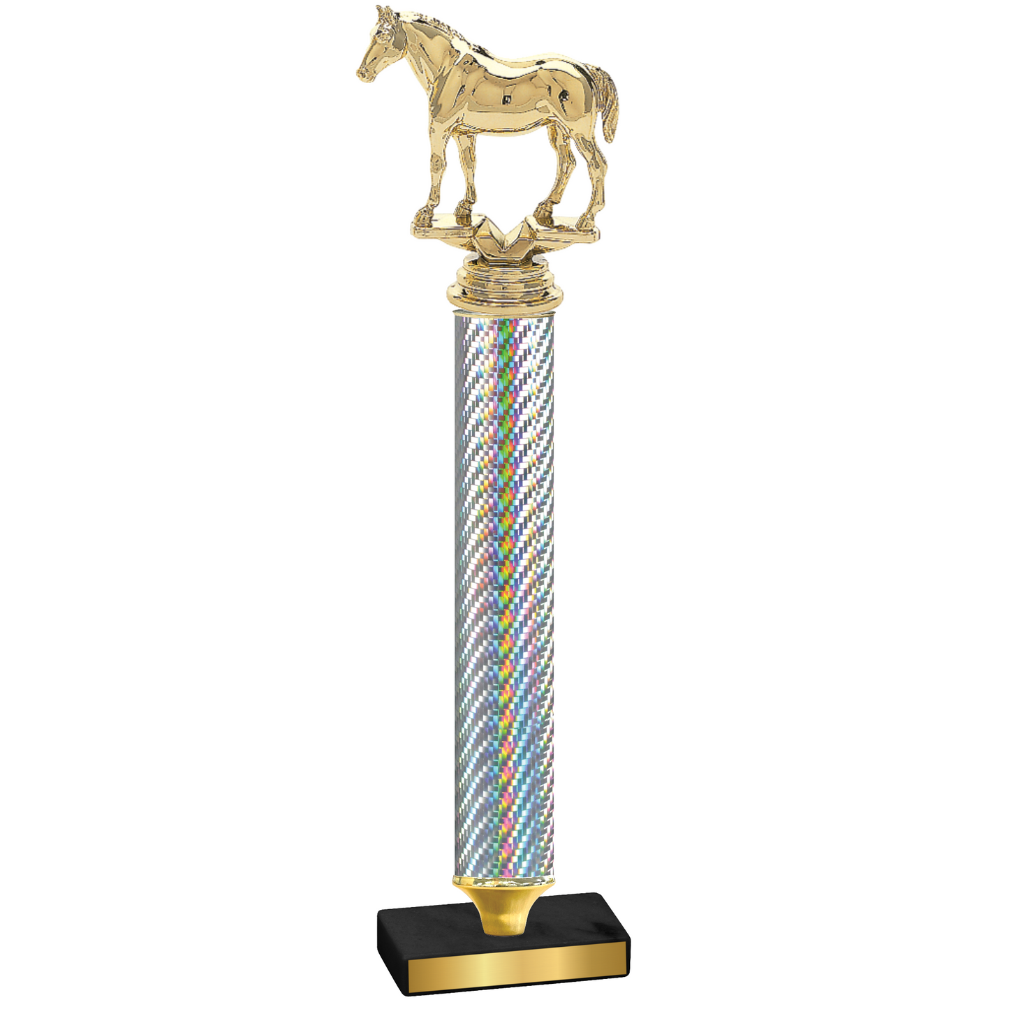 Value Silver Carbon Fiber Horses Trophy