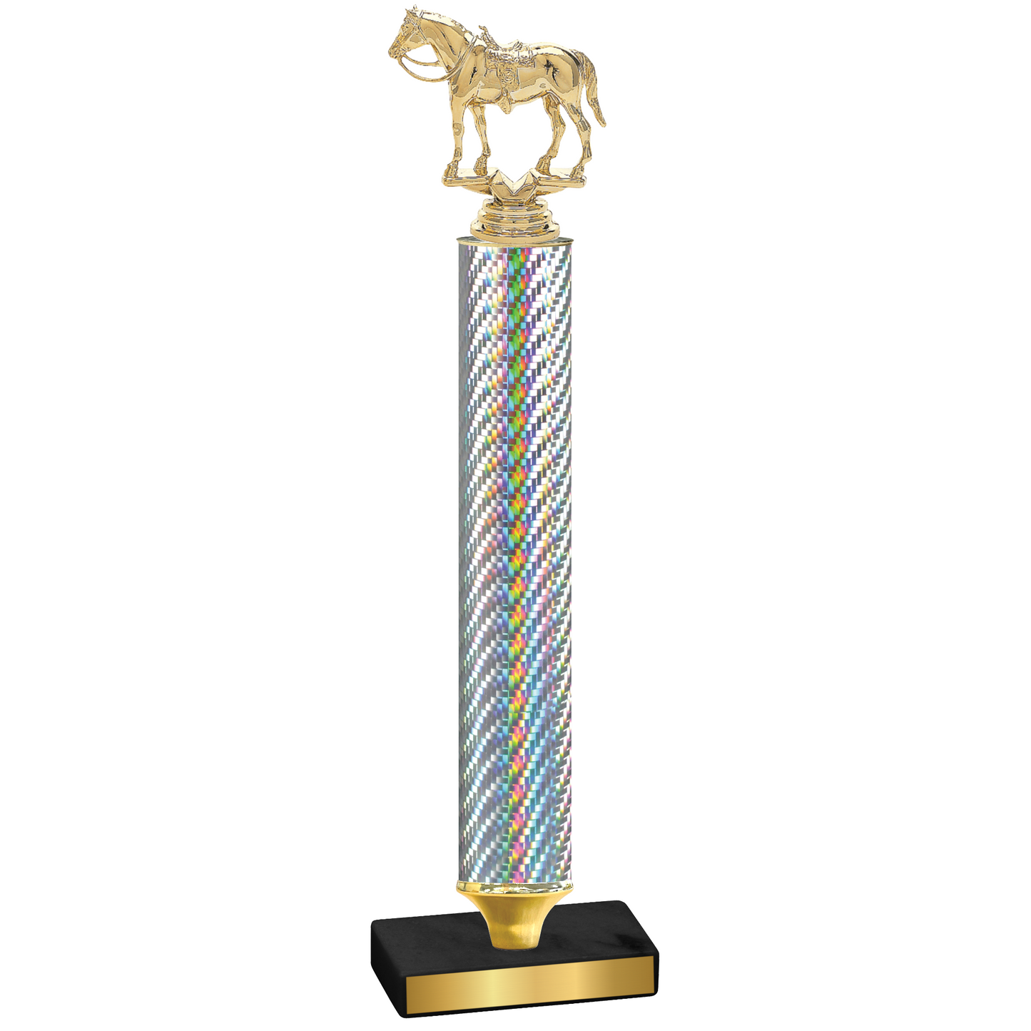 Value Silver Carbon Fiber Horses Trophy