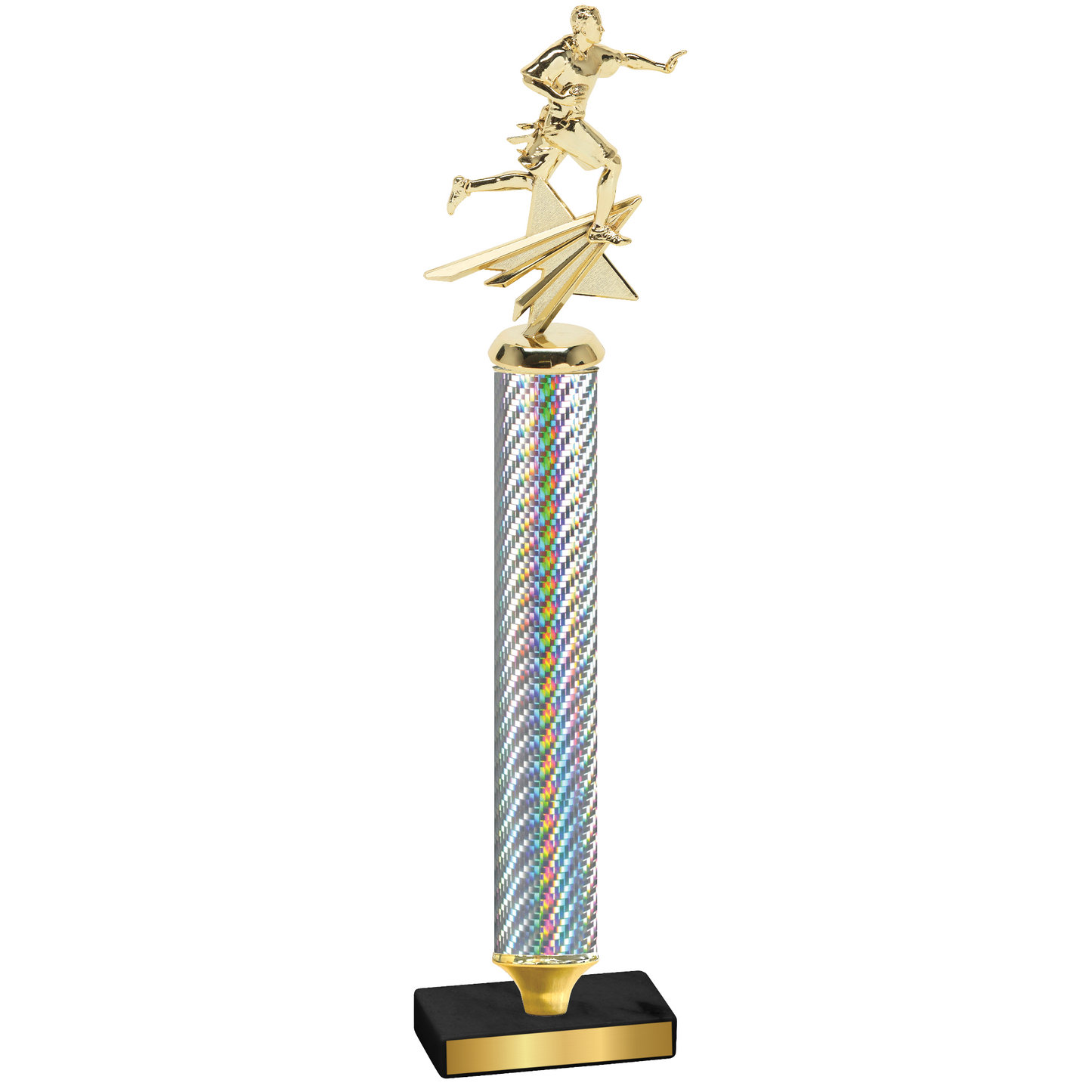 Value Silver Carbon Fiber Flag Football Trophy