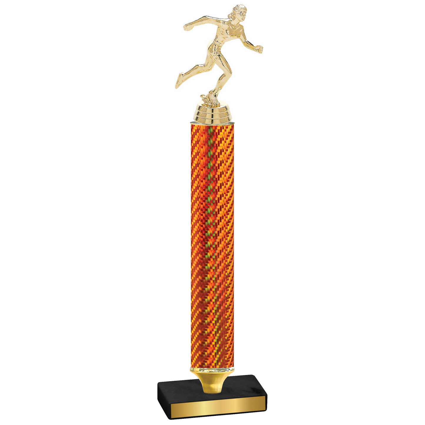 Value Orange Carbon Fiber Running Trophy