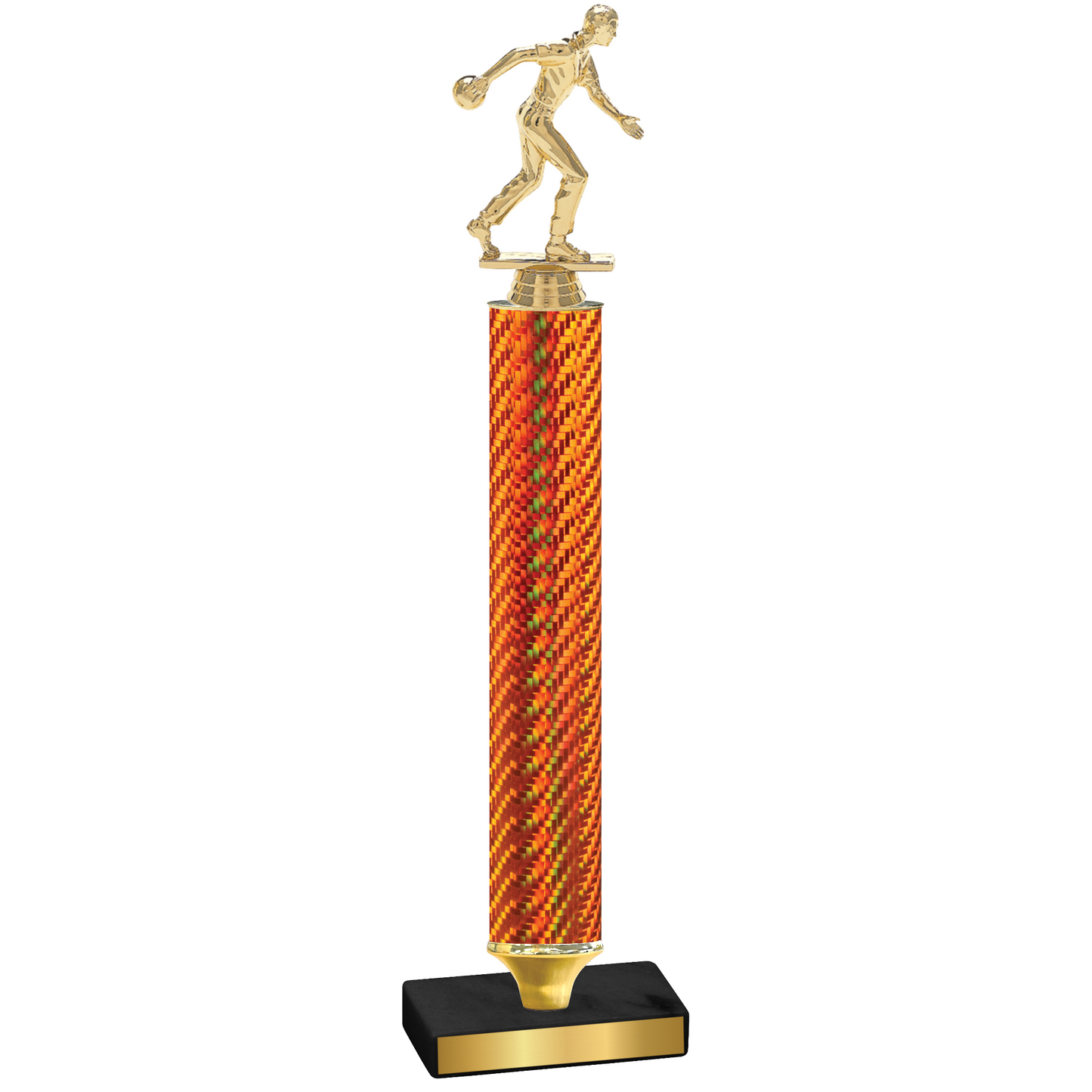 Value Orange Carbon Fiber Bowling Trophy