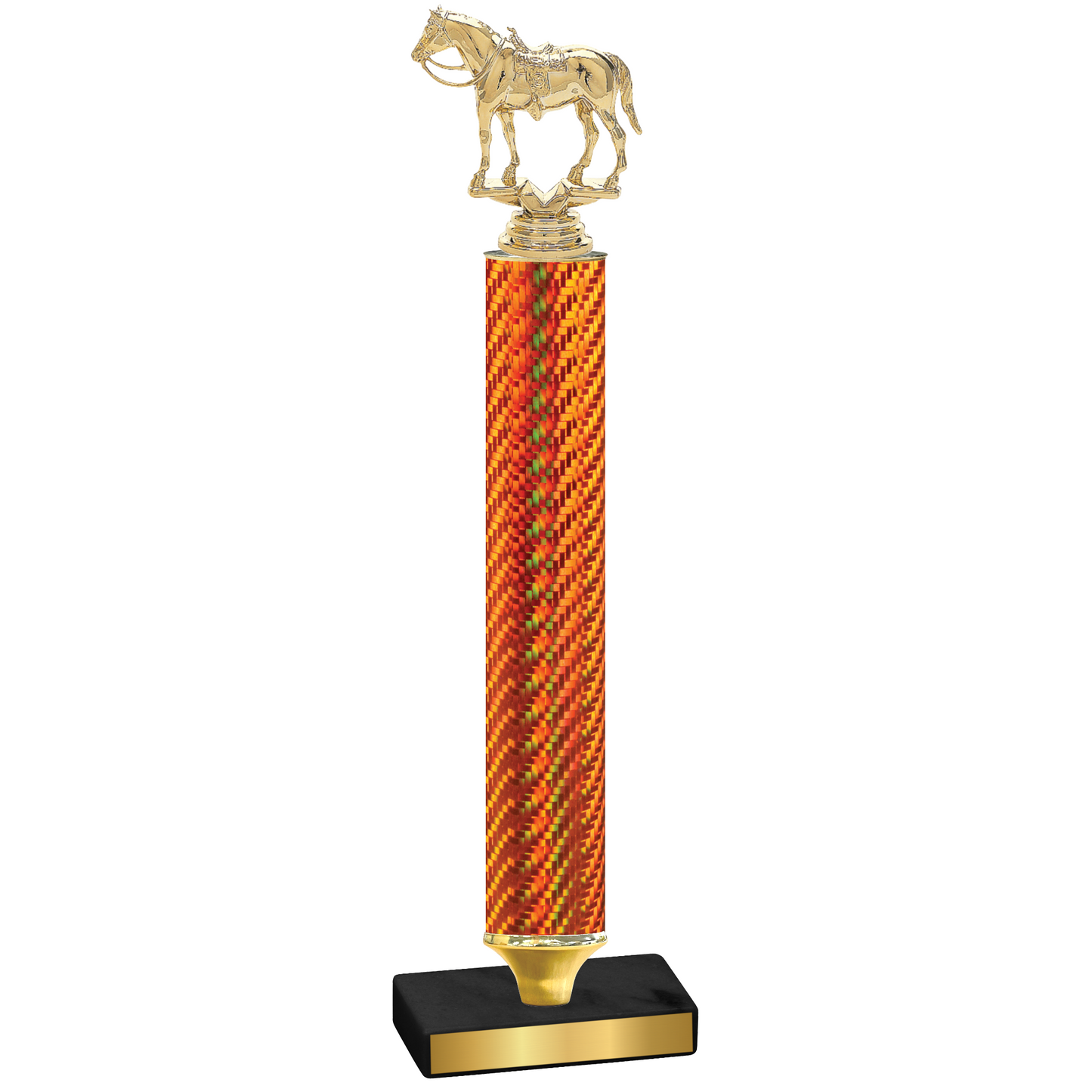 Value Orange Carbon Fiber Horses Trophy