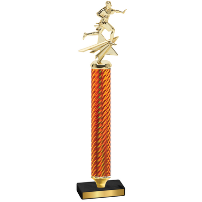 Value Orange Carbon Fiber Flag Football Trophy