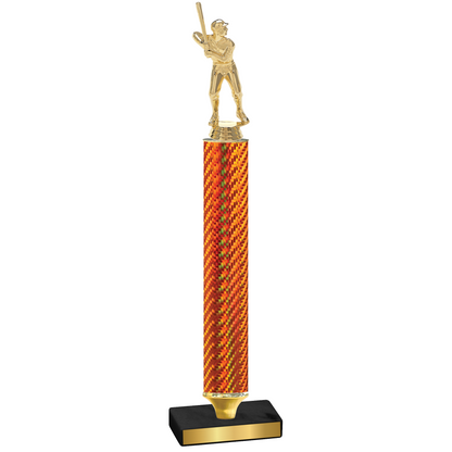 Value Orange Carbon Fiber Baseball Trophy