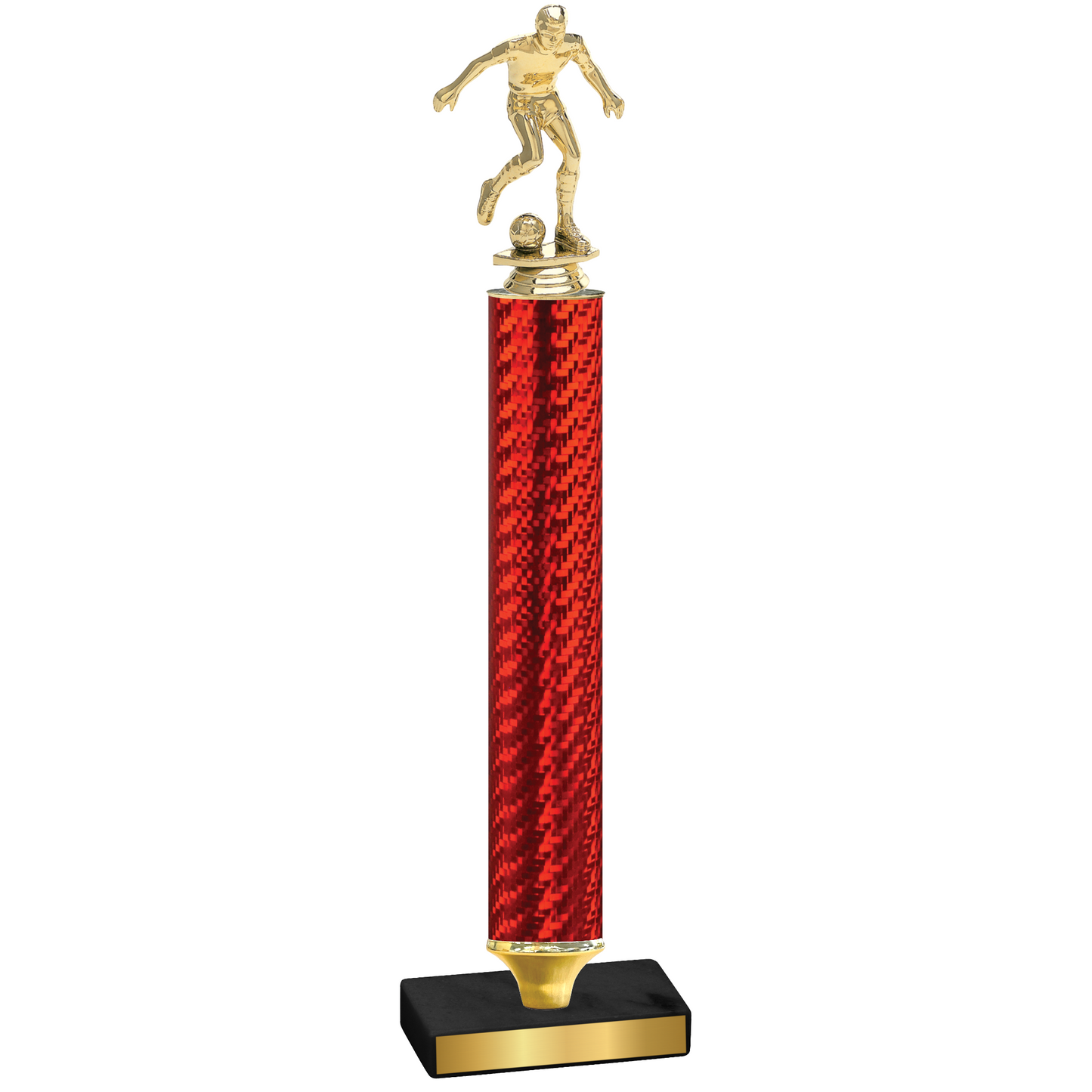 Value Red Carbon Fiber Soccer Trophy