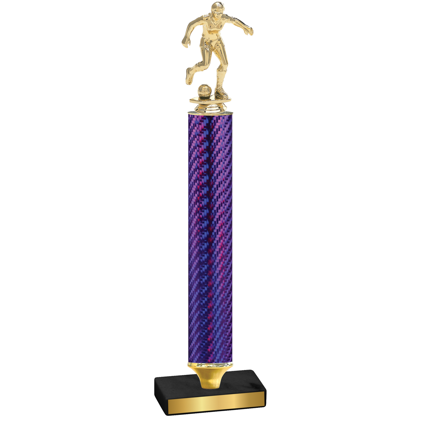 Value Purple Carbon Fiber Soccer Trophy