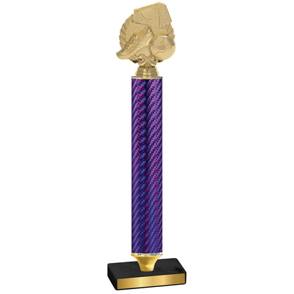 Value Purple Carbon Fiber Soccer Trophy