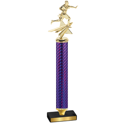 Value Purple Carbon Fiber Flag Football Trophy