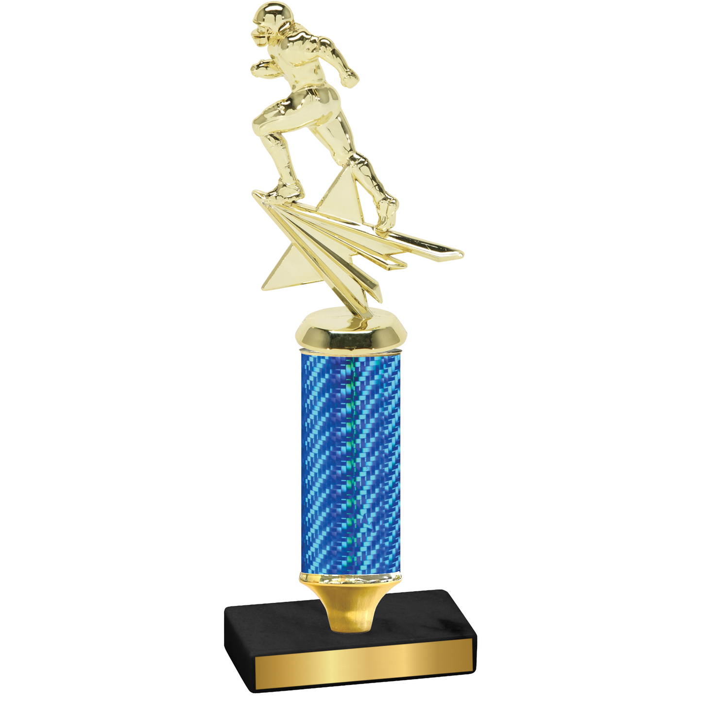 Value Blue Carbon Fiber Football Trophy