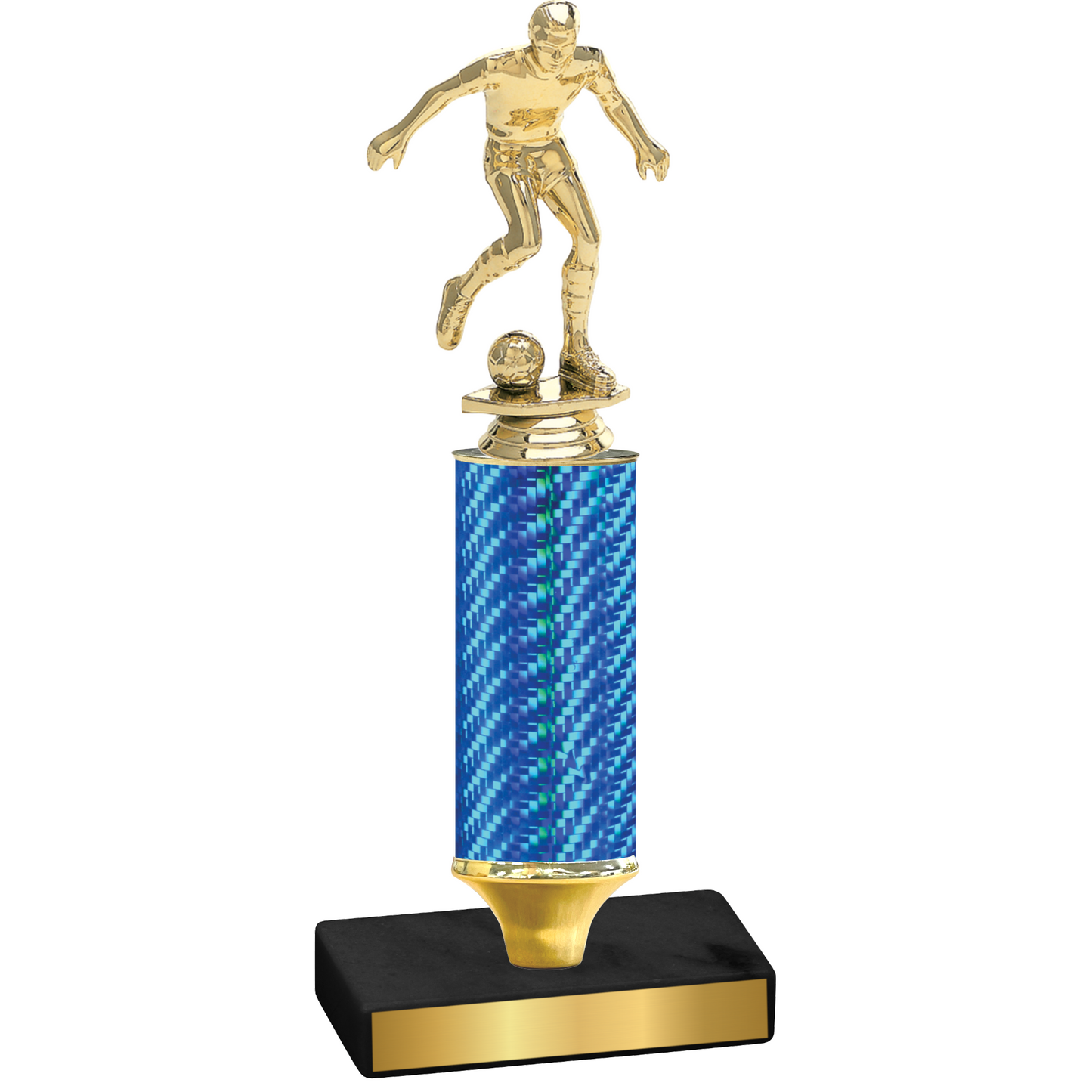 Value Blue Carbon Fiber Soccer Trophy