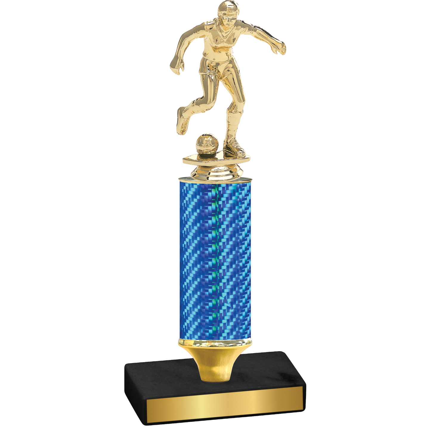 Value Blue Carbon Fiber Soccer Trophy