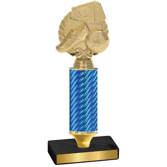 Value Blue Carbon Fiber Soccer Trophy