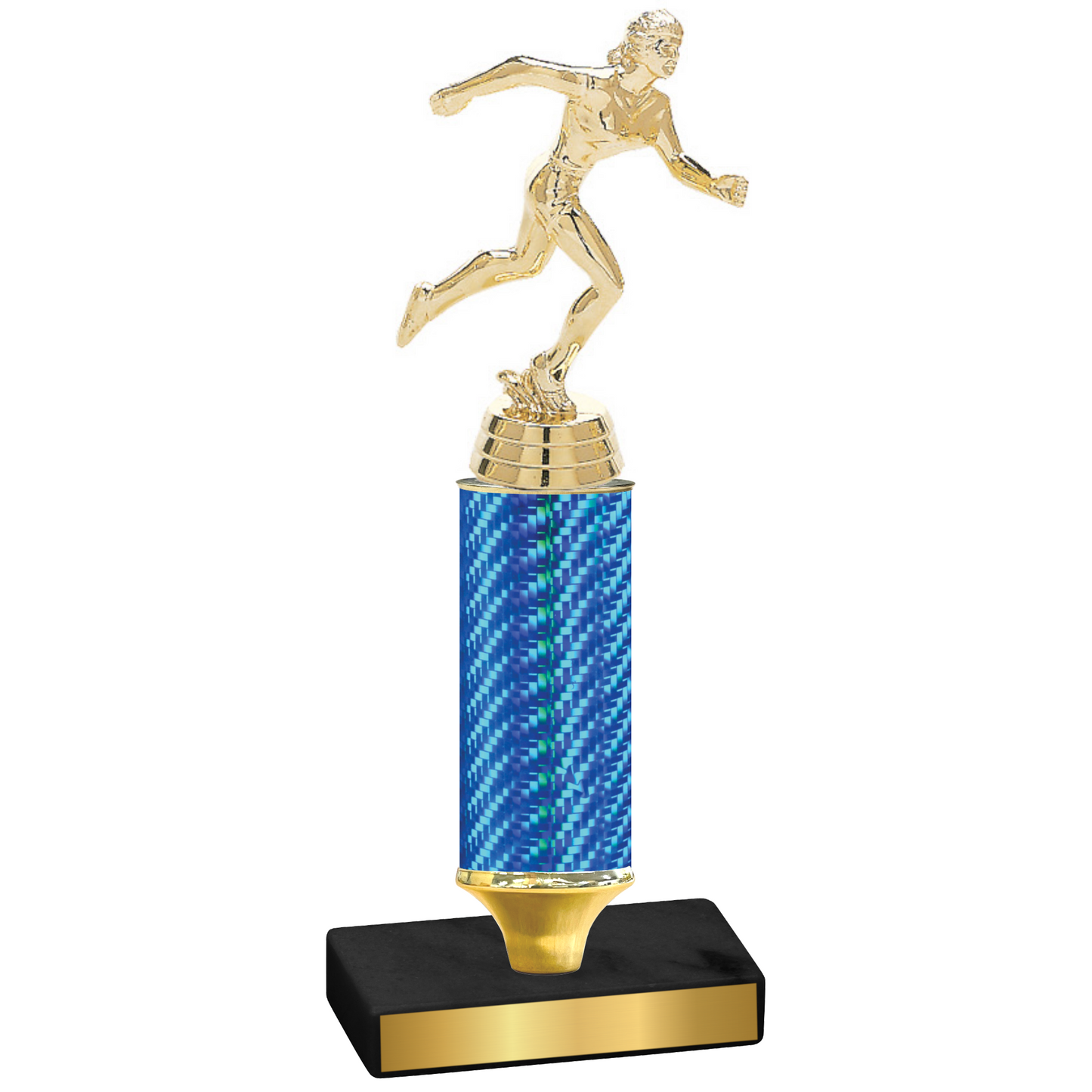 Value Blue Carbon Fiber Running Trophy