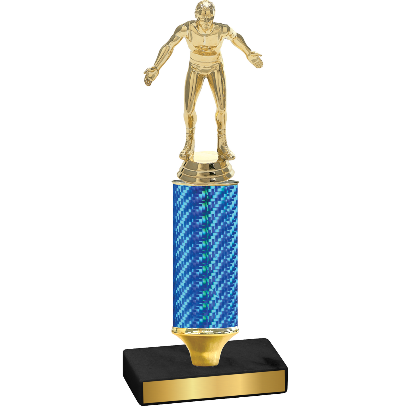 Value Blue Carbon Fiber Wrestling Trophy