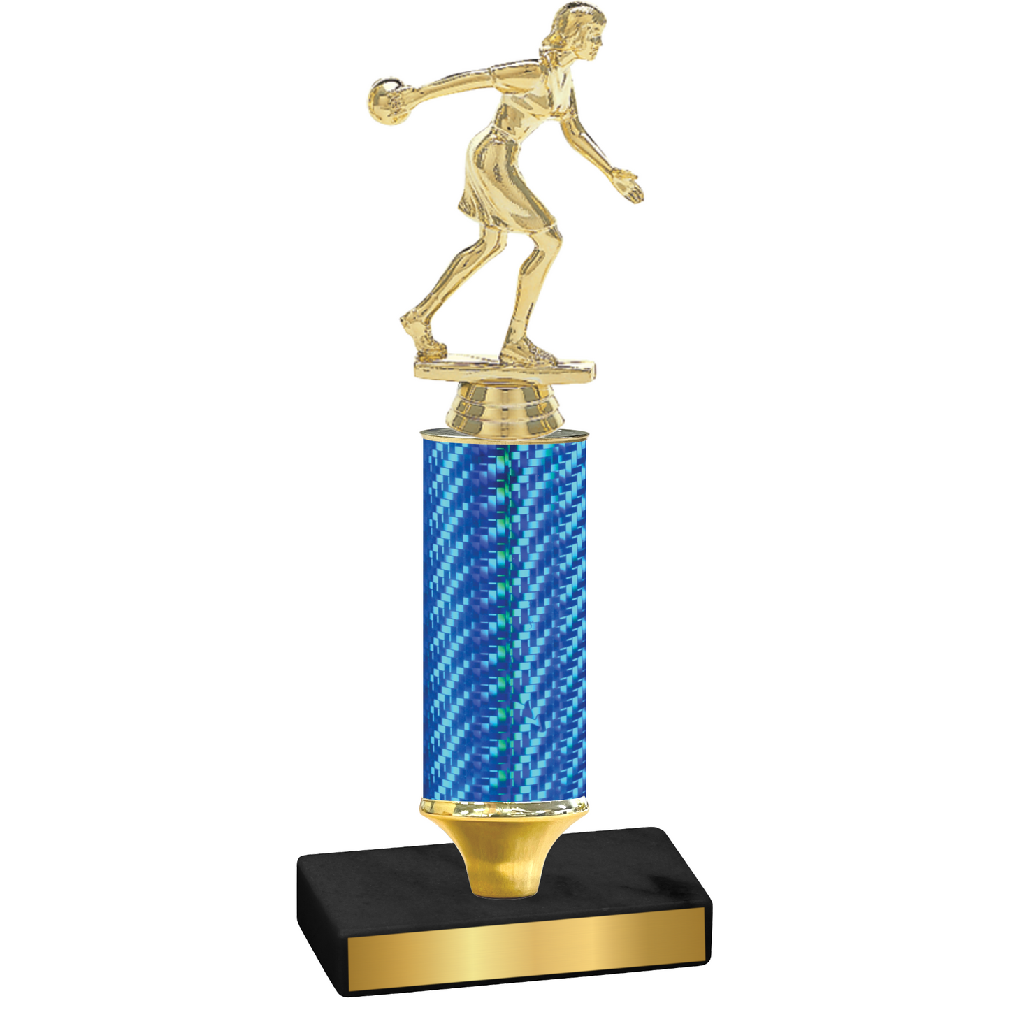 Value Blue Carbon Fiber Bowling Trophy